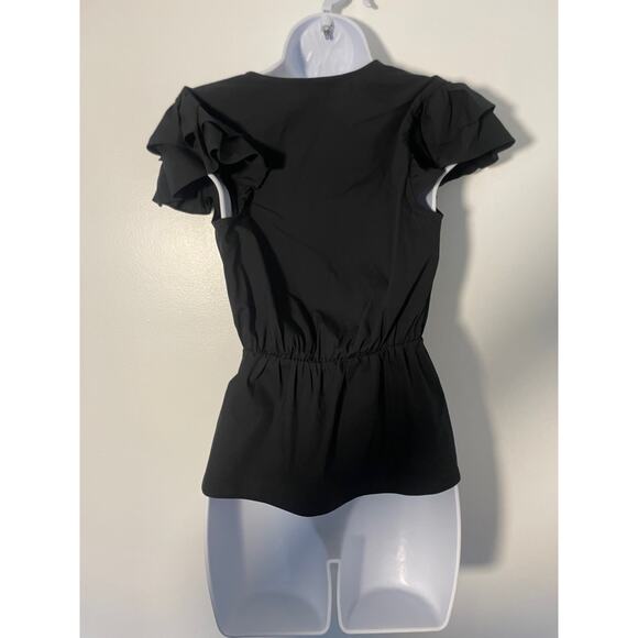 Express Classy Black Wrap Ruffle Top XS - Picture 3 of 7